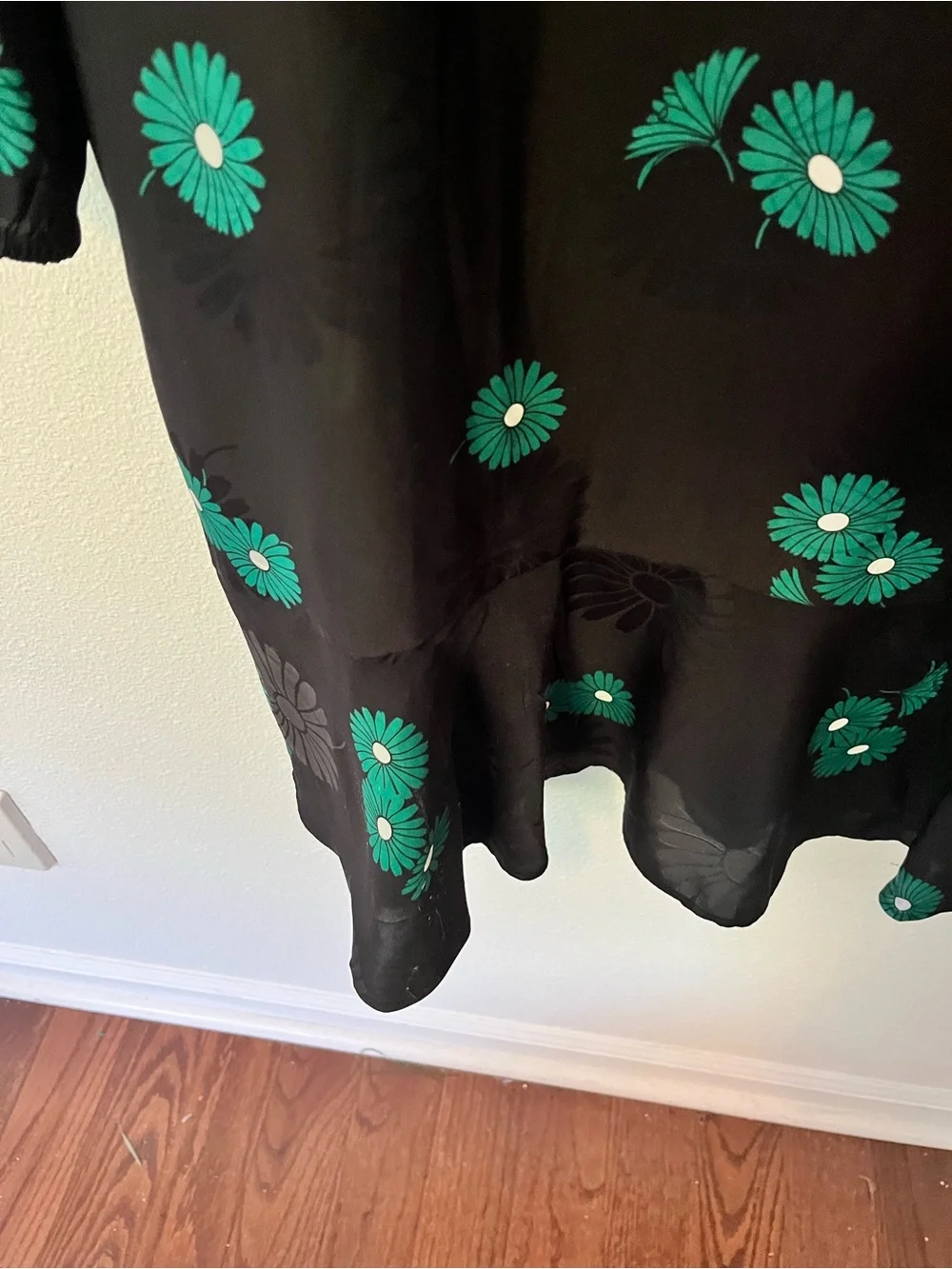 Ann Taylor Black Dress with Teal Floral Print - Picture 4 of 4